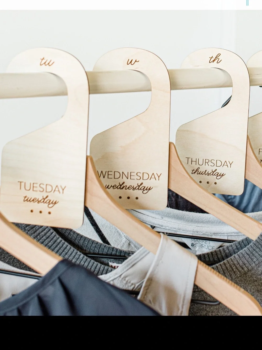Market & Spruce Natural Wood Weekly Door Hanger Set